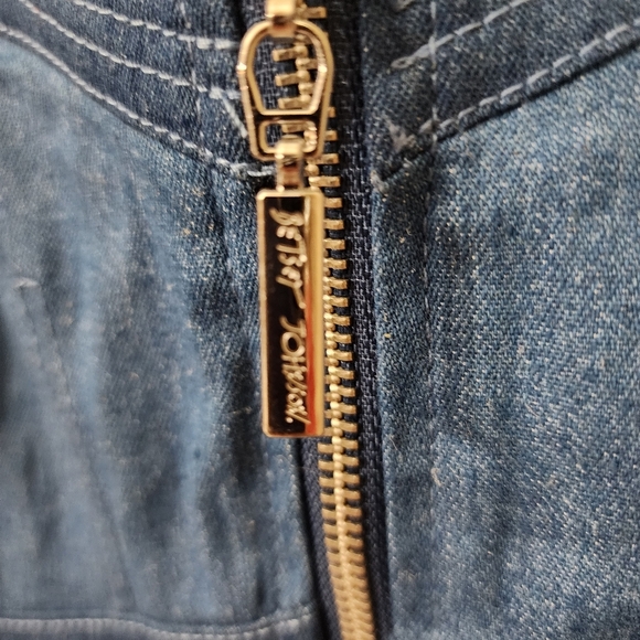 Betsey Johnson Blue Denim Zip-Front Dress Size 10 - Picture 7 of 7